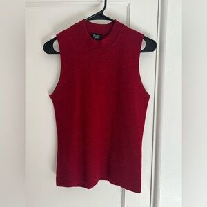 Eileen Fisher Red Fitted Sleeveless Tank Top